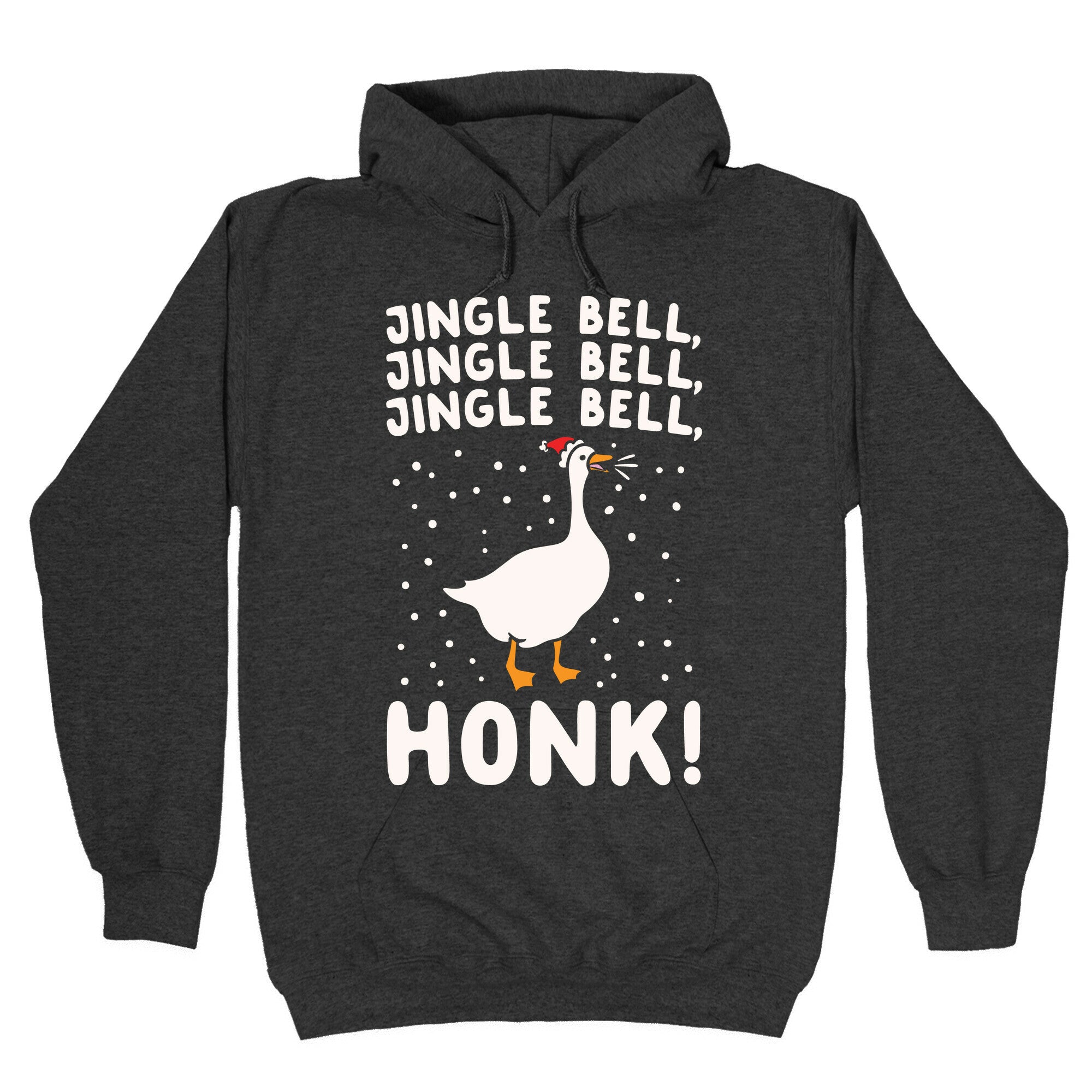 Jingle Bell Honk (Goose Parody) White Print Hoodie
